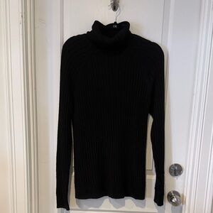 Black Ribbed Turtleneck Sweater - Men’s